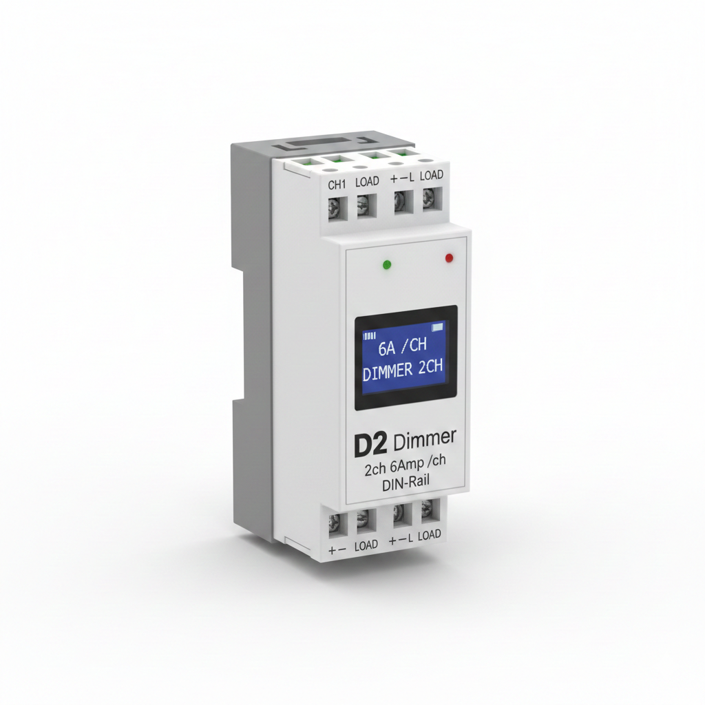 D2 Dimmer 2ch 6Amp /ch DIN-Rail