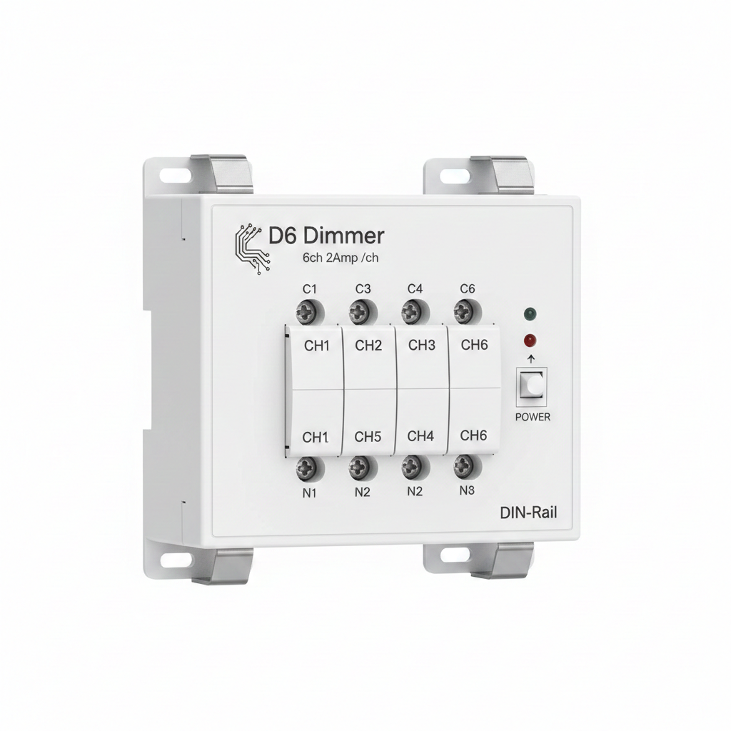D6 Dimmer 6ch 2Amp /ch DIN-Rail
