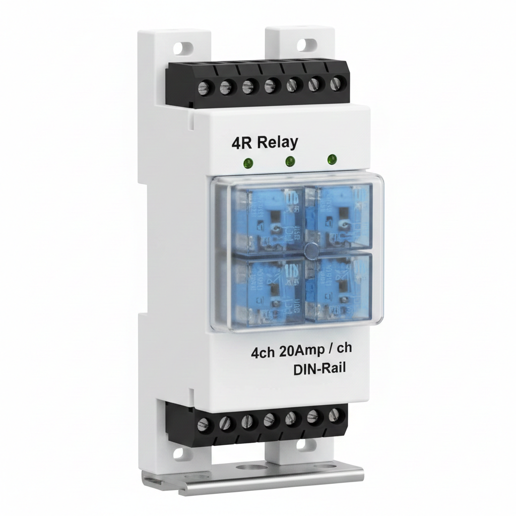 4R Relay 4ch 20Amp / ch DIN-Rail