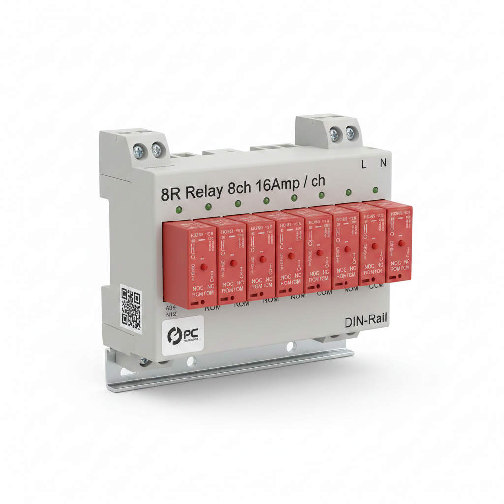 8R Relay 8ch 16Amp / ch DIN-Rail