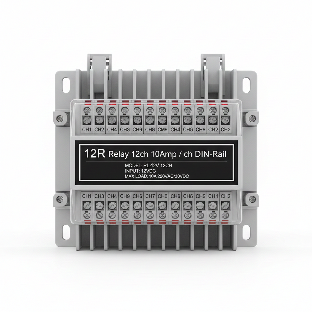 12R Relay 12ch 10Amp / ch DIN-Rail