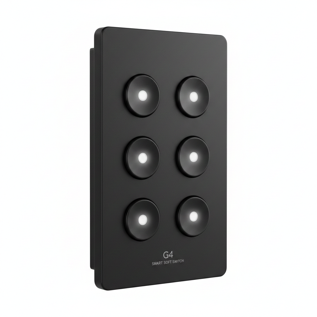 6B 6 Button Smart Soft Switch Wall Panel (G4) - Black