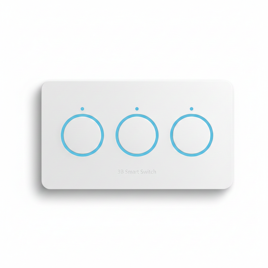 3B 3 Button Smart Soft Switch Wall Panel (G4) - White