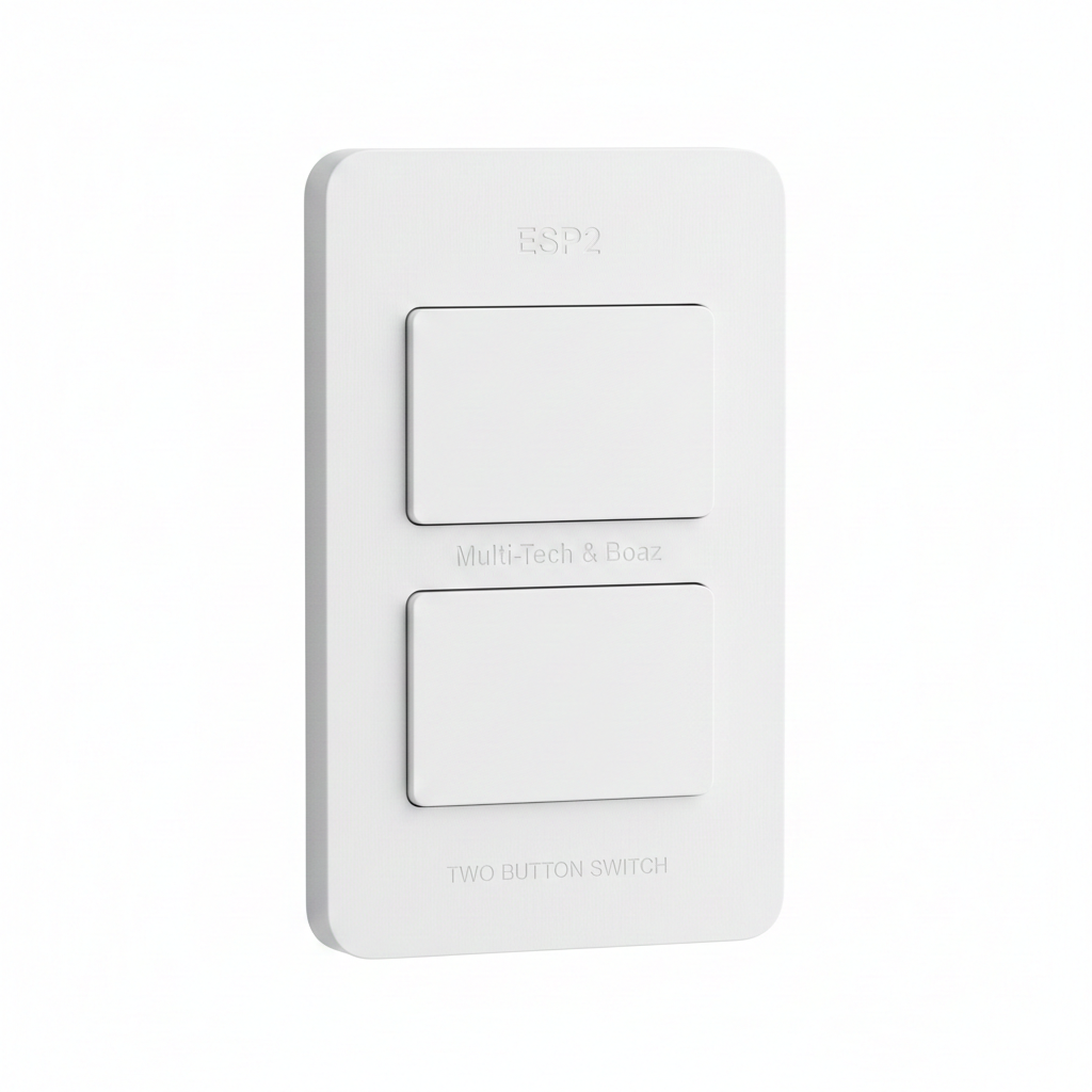 ESP2 Two Button Switch by Multi-Tech & Boaz - White