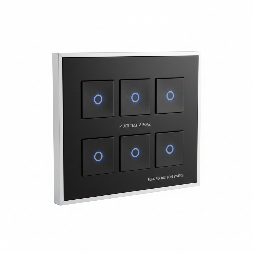 ESP6 Six Button Switch by Multi-Tech & Boaz - Black