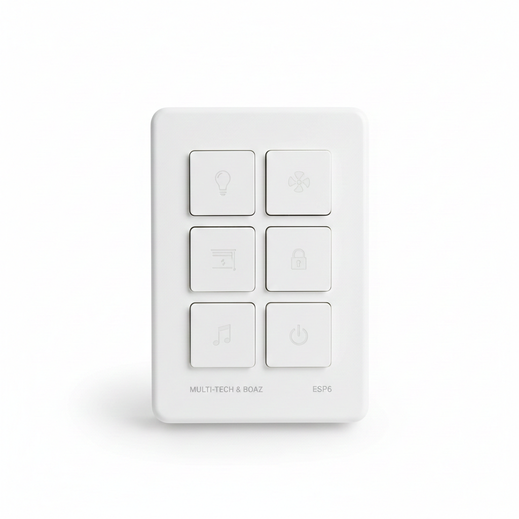 ESP6 Six Button Switch by Multi-Tech & Boaz - White