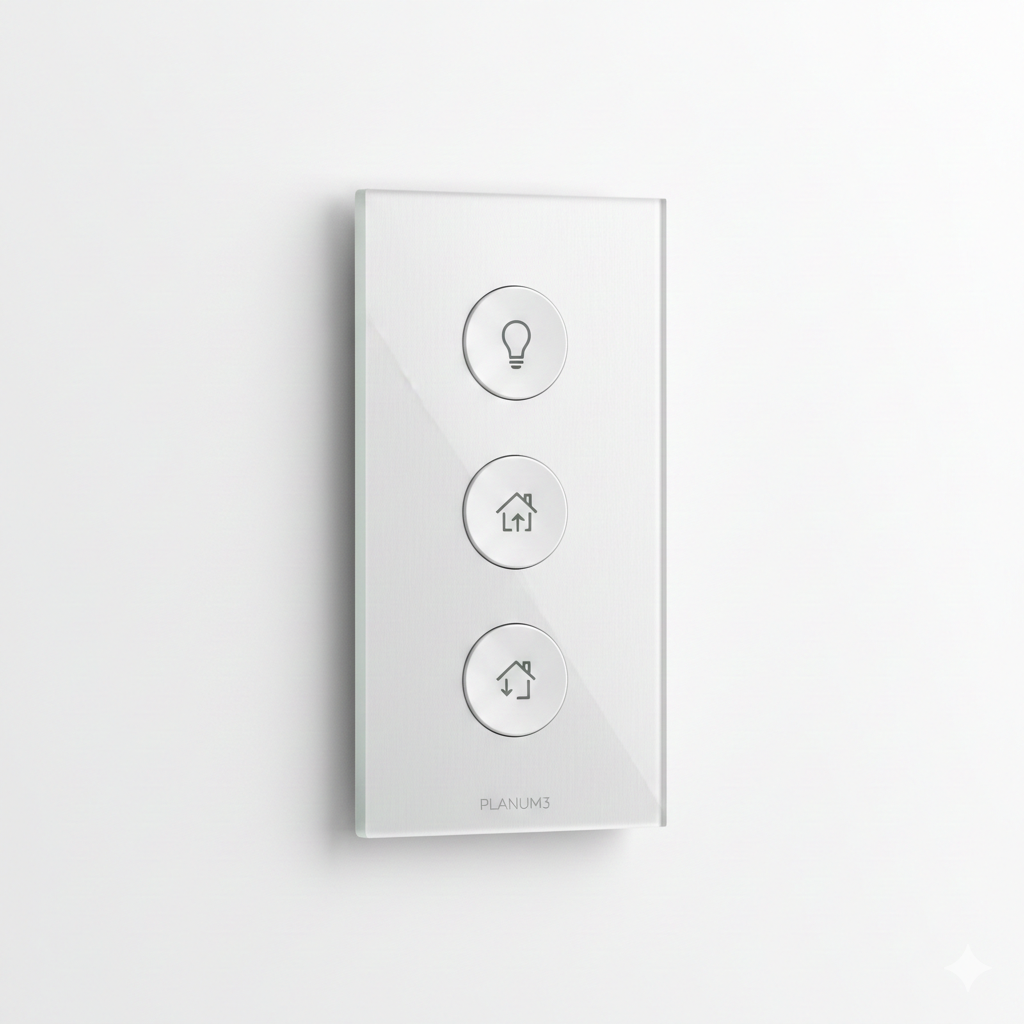 Planum3 Three Button Switch with Silk Screen Icon